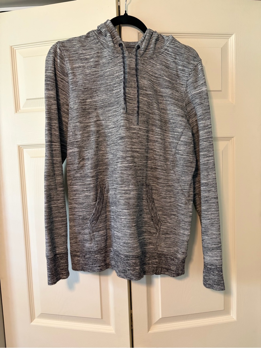 LL Bean Gray Heather Pullover Hoodie - Lightweight Long Sleeve